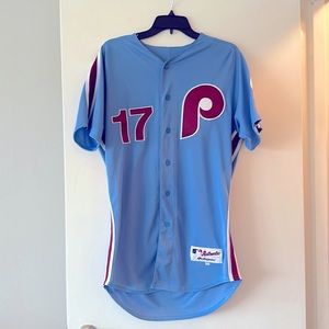 💯 Authentic throwback philadelphia Phillies Rhys Hoskins Jersey